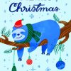 Christmas Blue Sloth diamond painting