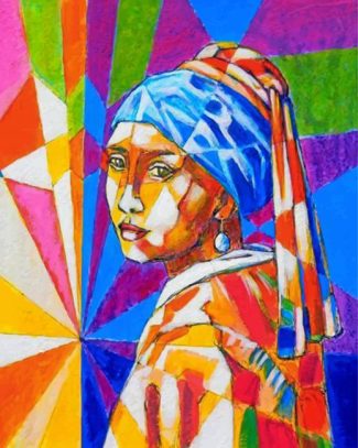 Colorful Girl With A Pearl Earring diamond painting