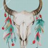 Cow Skull With Feathers diamond painting