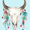 Cow Skull With Feathers diamond painting