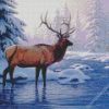Elk In Snow diamond painting