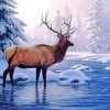 Elk In Snow diamond painting