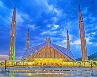 Faisal Masjid Islamabad Pakistan diamond painting