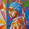 Colorful Girl With A Pearl Earring diamond painting