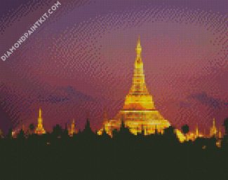 Golden Shwedagon Pagoda Maynmar diamond painting