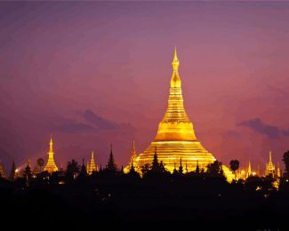 Golden Shwedagon Pagoda Maynmar diamond painting