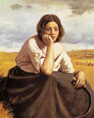 Harvester Holding Her Sickle By Harvester diamond painting