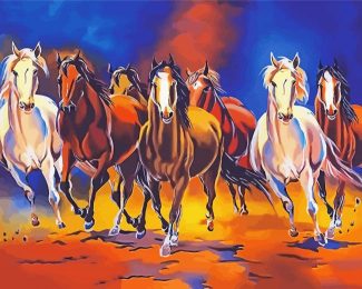 Horses Running diamond painting