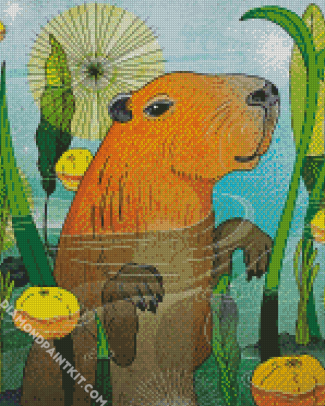 Illustration Capybara diamond painting