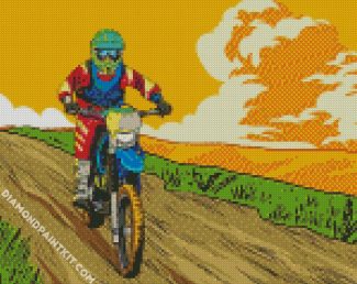 Illustration Dirt Bike Driver diamond painting