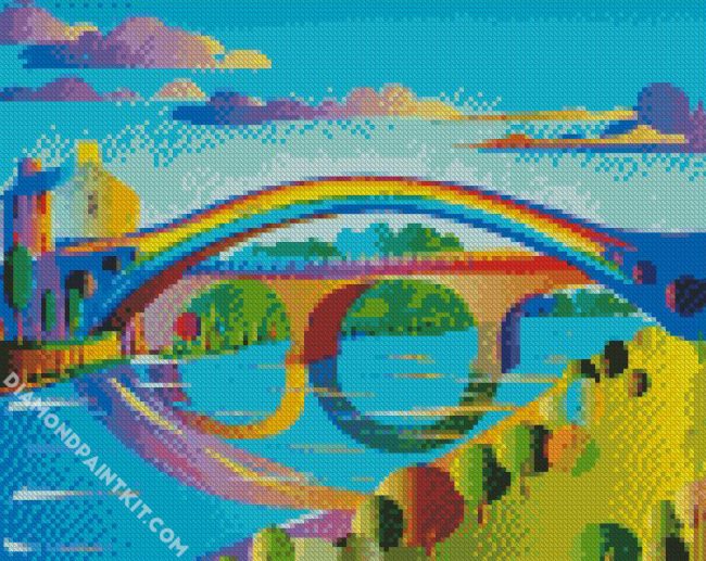 Illustration Rainbow Bridge diamond painting