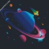 Illustration Saturn Planet diamond painting