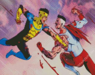 Invincible And Omni Man Fight diamond painting