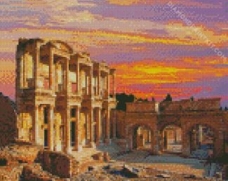 Izmir Celsus Library At Sunset diamond painting