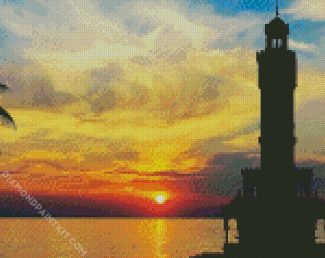 Izmir Clock Tower At Sunset diamond painting
