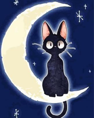 Jiji Cat On Moon diamond painting
