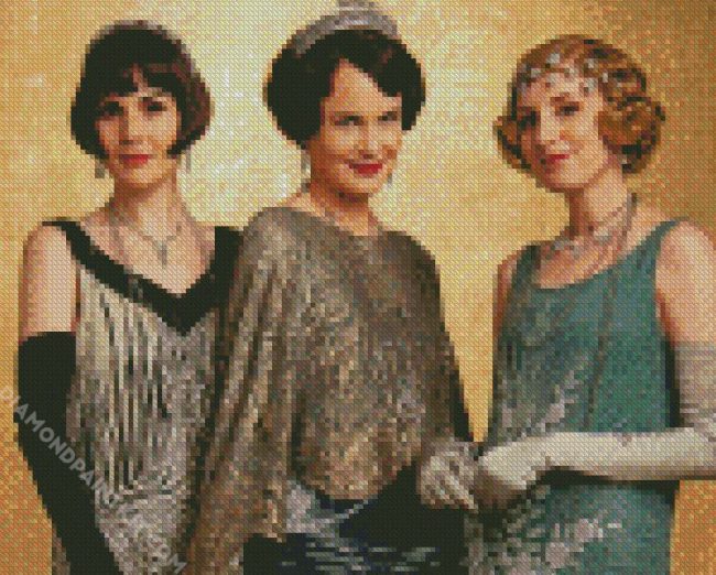 Lady Mary With Anna And Cora Crawley diamond painting