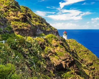 Makapu‘u Point Lighthouse Trail Oahu diamond painting