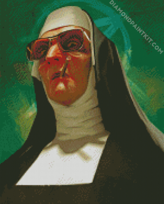 Nun Smoking diamond painting