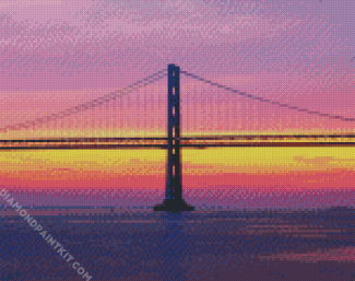 Oakland Bay Bridge At Sunset diamond painting