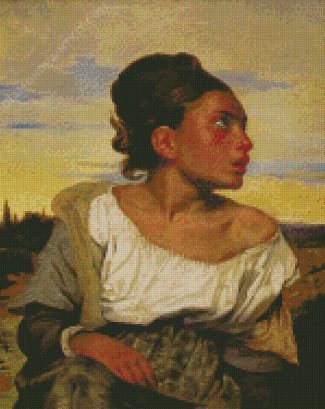 Orphan Girl At The Cemetery By Delacroix Eugene diamond painting