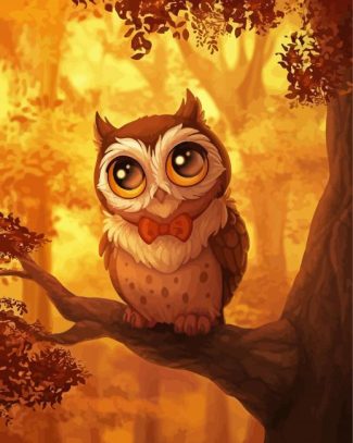 Owl With Bow Tie diamond painting