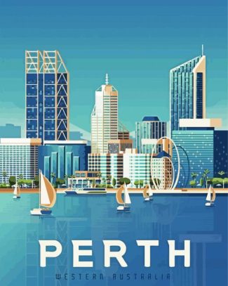 Perth Australia Poster diamond painting