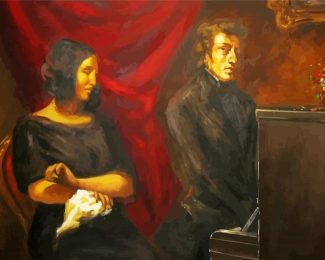 Portrait Of Frederic Chopin And George Sand By Delacroix Eugene diamond painting