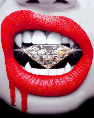 Red Lips And Diamond diamond painting