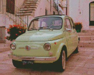Retro Fiat Car diamond painting