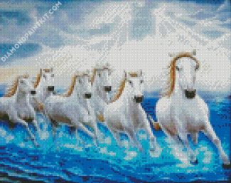 Seven Horses Running diamond painting
