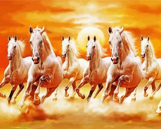 Seven Horses diamond painting