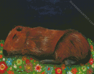 Sleepy Sleepy Capybara diamond painting