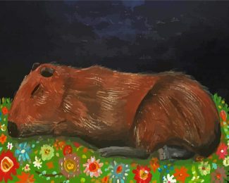 Sleepy Sleepy Capybara diamond painting