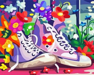 Sneakers And Flowers diamond painting