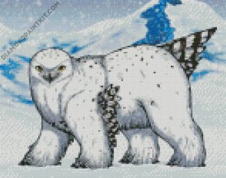 Snowy Polar Owl Bear diamond painting