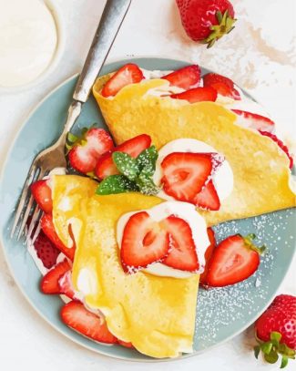 Strawberry Crepes With Cream Cheese diamond painting