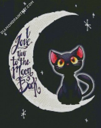 To The Moon And Back Jiji Cat diamond painting