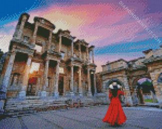 Traveling To Izmir Celsus Library diamond painting