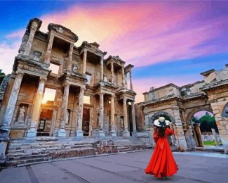 Traveling To Izmir Celsus Library diamond painting