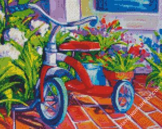 Tricycle In The Backyard diamond painting