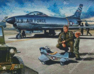 Us Air Force Soldier And His Son diamond painting