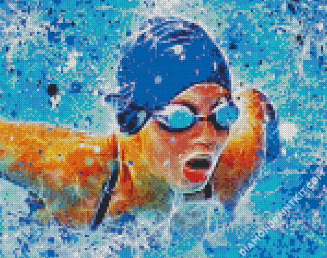 Abstract Swimmer diamond painting