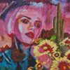 Abstract Lady And Flowers diamond painting