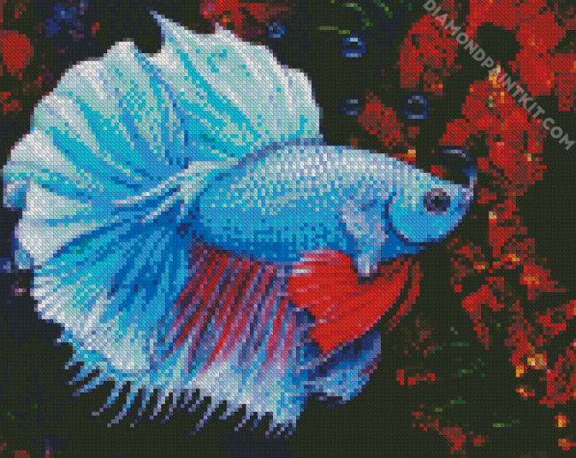 Aesthetic Blue Fish diamond painting