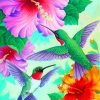 Aesthetic Green Hummingbird diamond painting