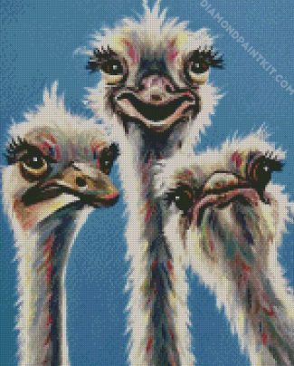 Aesthetic Ostriches diamond painting