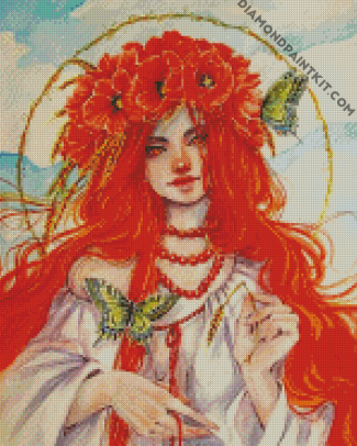 Aesthetic Redhead Lady diamond painting