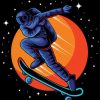 Astronaut Skateboarding diamond painting