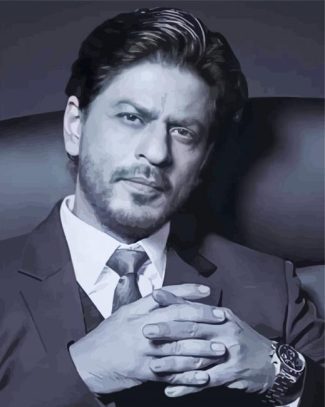 Black And White Shahrukh Khan diamond painting